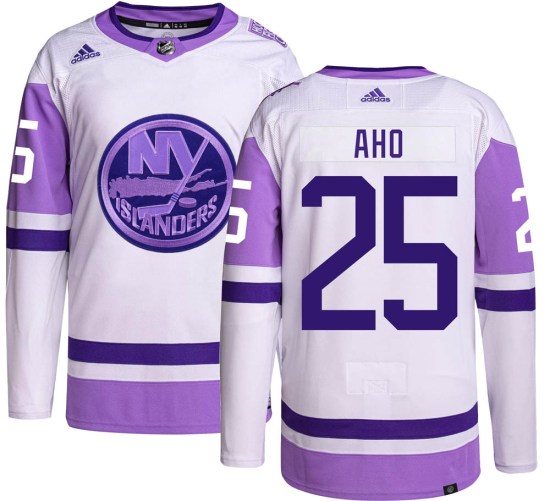 Sebastian Aho New York Islanders Authentic Hockey Fights Cancer Adidas Jersey