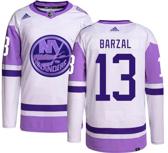 Mathew Barzal New York Islanders Authentic Hockey Fights Cancer Adidas Jersey
