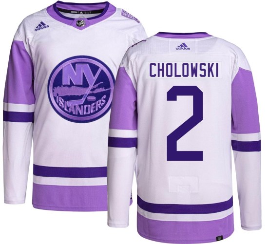 Dennis Cholowski New York Islanders Authentic Hockey Fights Cancer Adidas Jersey