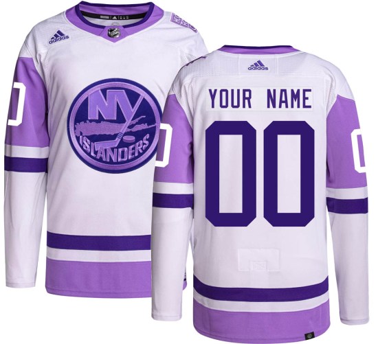 Custom New York Islanders Authentic Custom Hockey Fights Cancer Adidas Jersey
