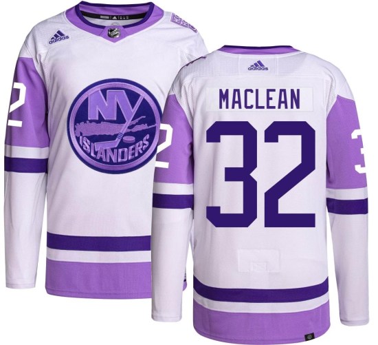 Kyle Maclean New York Islanders Authentic Kyle MacLean Hockey Fights Cancer Adidas Jersey