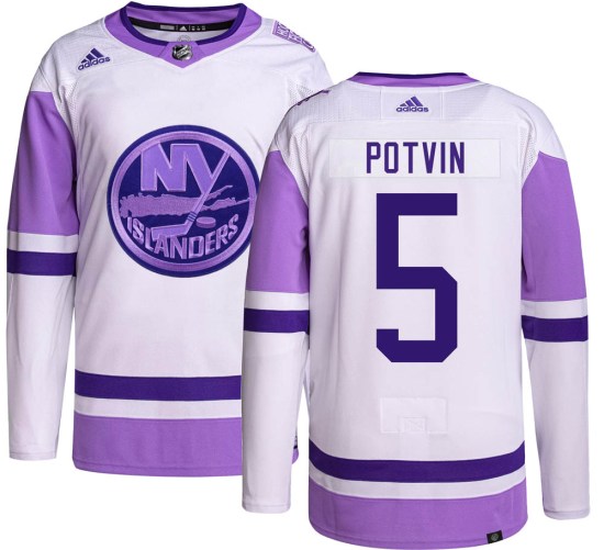 Denis Potvin New York Islanders Authentic Hockey Fights Cancer Adidas Jersey
