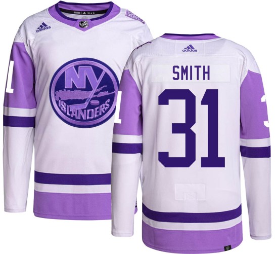 Billy Smith New York Islanders Authentic Hockey Fights Cancer Adidas Jersey