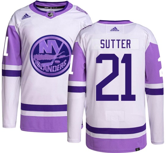 Brent Sutter New York Islanders Authentic Hockey Fights Cancer Adidas Jersey