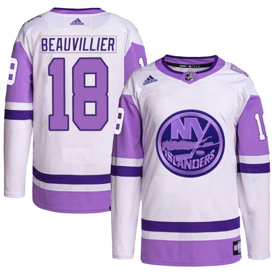 Anthony Beauvillier New York Islanders Authentic Hockey Fights Cancer Primegreen Adidas Jersey - White/Purple