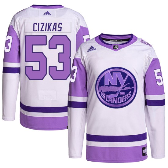 Casey Cizikas New York Islanders Authentic Hockey Fights Cancer Primegreen Adidas Jersey - White/Purple