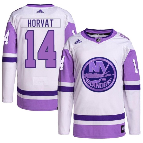 Bo Horvat New York Islanders Authentic Hockey Fights Cancer Primegreen Adidas Jersey - White/Purple