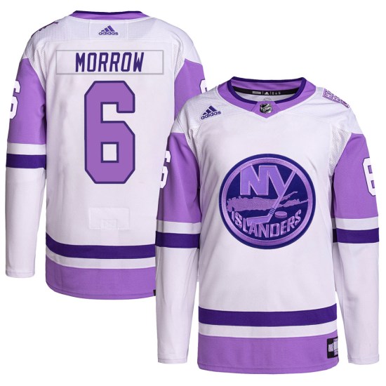 Ken Morrow New York Islanders Authentic Hockey Fights Cancer Primegreen Adidas Jersey - White/Purple