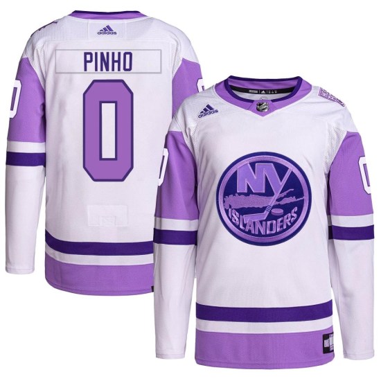 Brian Pinho New York Islanders Authentic Hockey Fights Cancer Primegreen Adidas Jersey - White/Purple