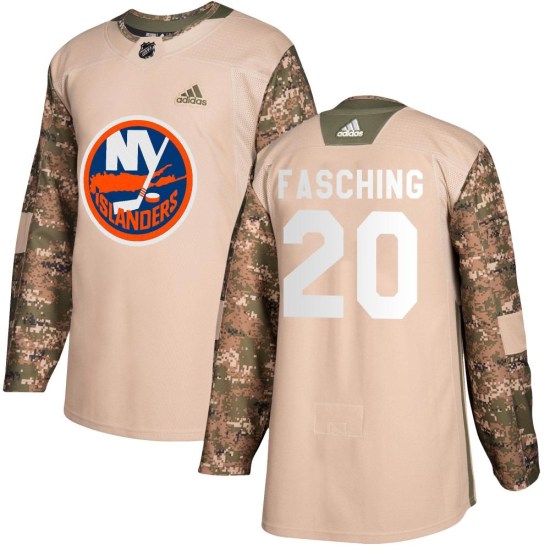 Hudson Fasching New York Islanders Youth Authentic Veterans Day Practice Adidas Jersey - Camo