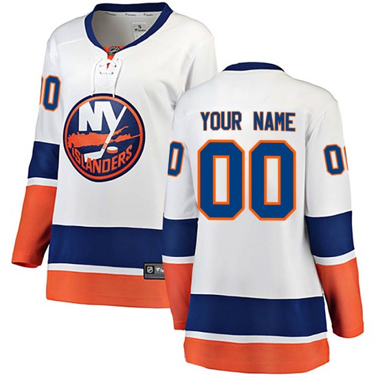 Custom New York Islanders Women's Breakaway Custom Away Fanatics Branded Jersey - White