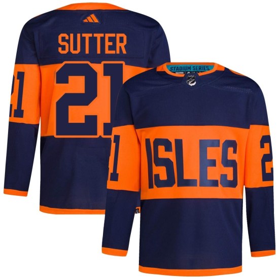Brent Sutter New York Islanders Authentic 2024 Stadium Series Primegreen Adidas Jersey - Navy