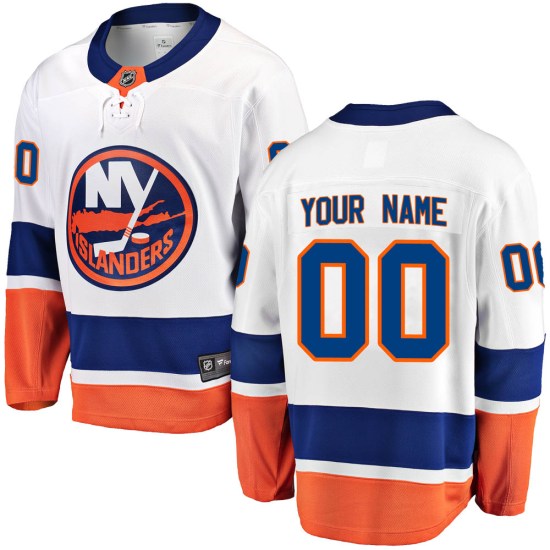 Custom New York Islanders Breakaway Custom Away Fanatics Branded Jersey - White