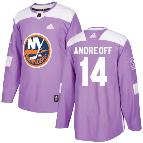 Andy Andreoff New York Islanders Youth Authentic Fights Cancer Practice Adidas Jersey - Purple