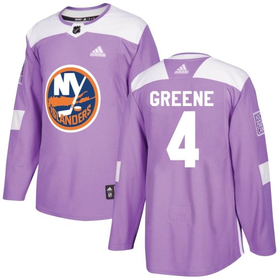 Andy Greene New York Islanders Youth Authentic ized Fights Cancer Practice Adidas Jersey - Purple