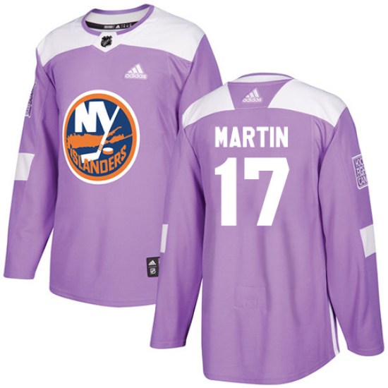 Matt Martin New York Islanders Youth Authentic Fights Cancer Practice Adidas Jersey - Purple