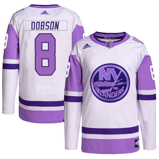 Noah Dobson New York Islanders Youth Authentic Hockey Fights Cancer Primegreen Adidas Jersey - White/Purple