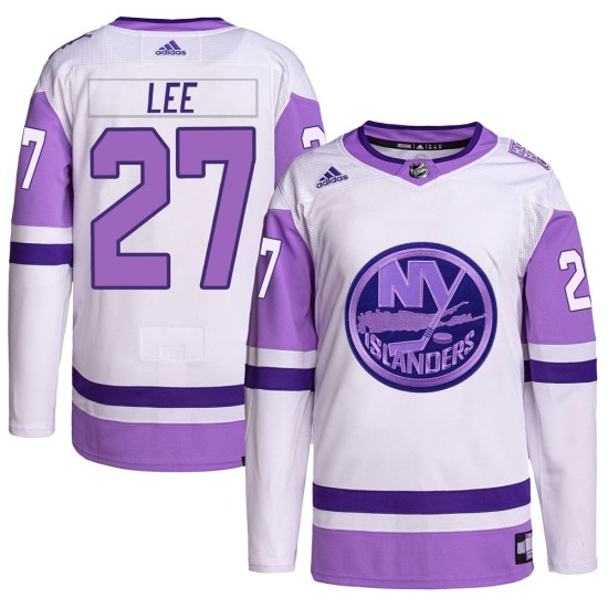Anders Lee New York Islanders Youth Authentic Hockey Fights Cancer Primegreen Adidas Jersey - White/Purple