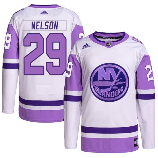 Brock Nelson New York Islanders Youth Authentic Hockey Fights Cancer Primegreen Adidas Jersey - White/Purple