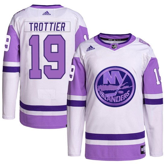 Bryan Trottier New York Islanders Youth Authentic Hockey Fights Cancer Primegreen Adidas Jersey - White/Purple