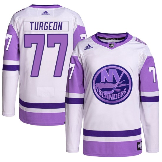 Pierre Turgeon New York Islanders Youth Authentic Hockey Fights Cancer Primegreen Adidas Jersey - White/Purple
