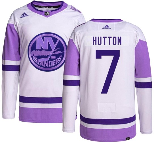 Grant Hutton New York Islanders Youth Authentic Hockey Fights Cancer Adidas Jersey
