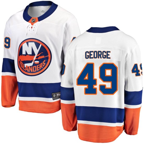 Isaiah George New York Islanders Youth Breakaway Away Fanatics Branded Jersey - White