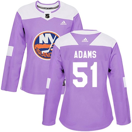 Collin Adams New York Islanders Women's Authentic Fights Cancer Practice Adidas Jersey - Purple