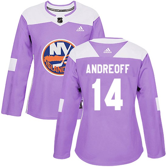 Andy Andreoff New York Islanders Women's Authentic Fights Cancer Practice Adidas Jersey - Purple