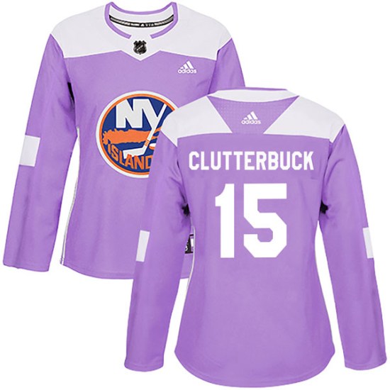 Cal Clutterbuck New York Islanders Women's Authentic Fights Cancer Practice Adidas Jersey - Purple