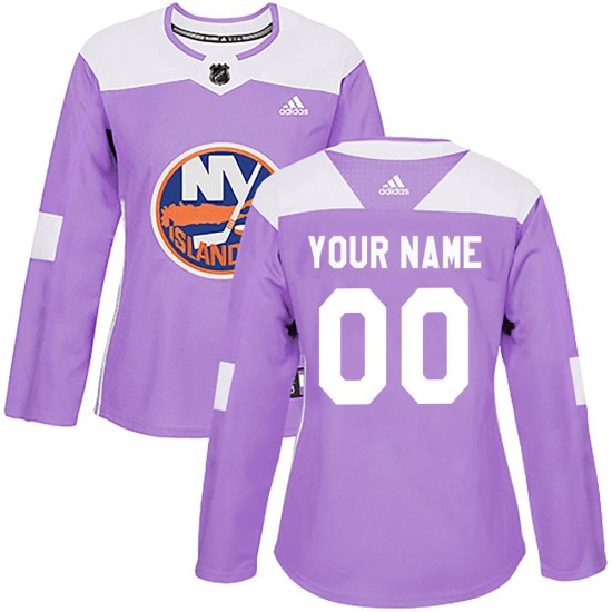 Custom New York Islanders Women's Authentic Custom Fights Cancer Practice Adidas Jersey - Purple