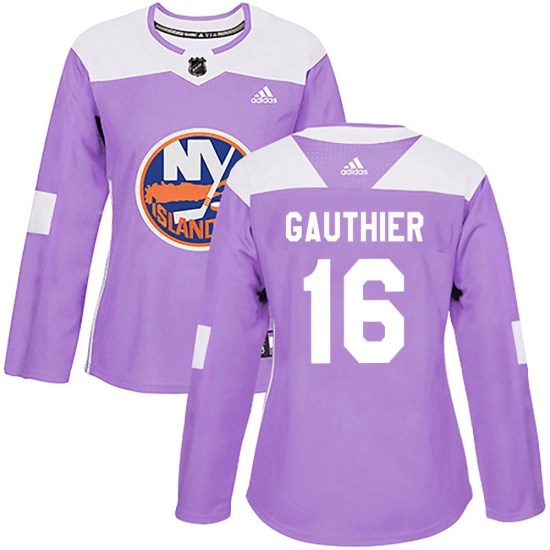 Julien Gauthier New York Islanders Women's Authentic Fights Cancer Practice Adidas Jersey - Purple