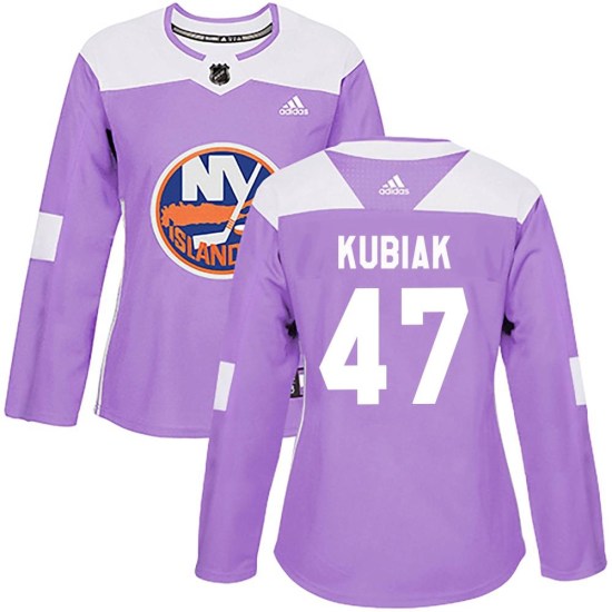 Jeff Kubiak New York Islanders Women's Authentic Fights Cancer Practice Adidas Jersey - Purple
