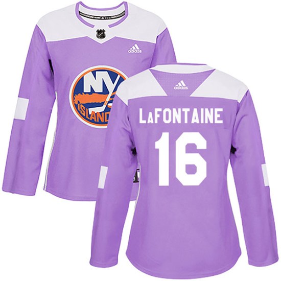 Pat LaFontaine New York Islanders Women's Authentic Fights Cancer Practice Adidas Jersey - Purple