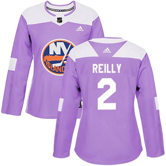 Mike Reilly New York Islanders Women's Authentic Fights Cancer Practice Adidas Jersey - Purple