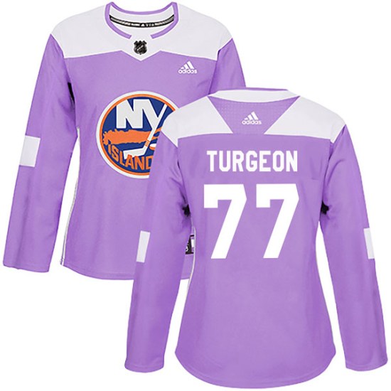 Pierre Turgeon New York Islanders Women's Authentic Fights Cancer Practice Adidas Jersey - Purple