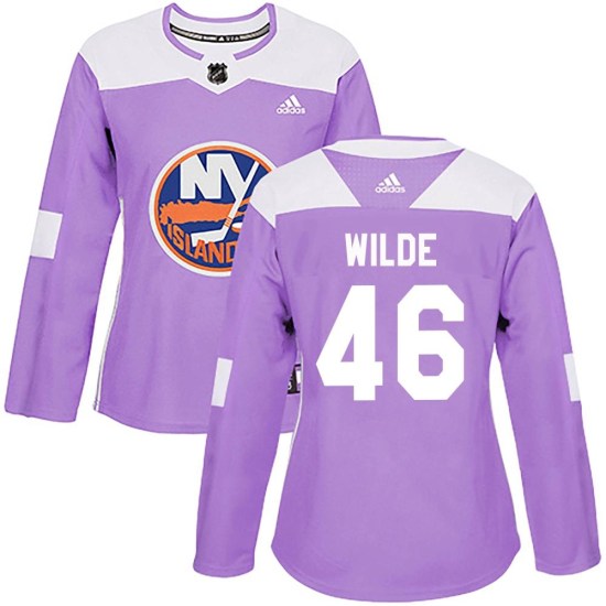 Bode Wilde New York Islanders Women's Authentic Fights Cancer Practice Adidas Jersey - Purple