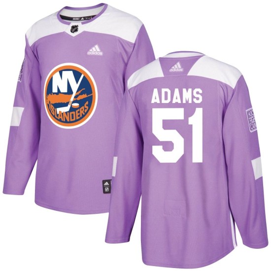 Collin Adams New York Islanders Authentic Fights Cancer Practice Adidas Jersey - Purple