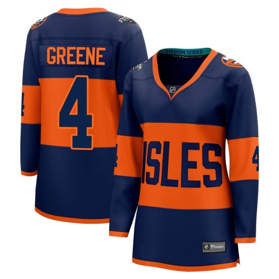 Andy Greene New York Islanders Women's Breakaway Navy 2024 Stadium Series Fanatics Branded Jersey - Green